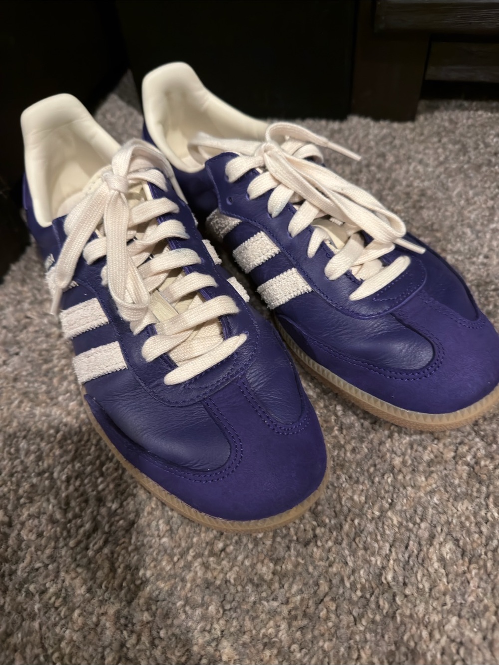 Men's purple Classic Athletic Sneakers with White Stripes